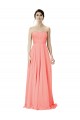 Long Sleeveless Soft Chiffon Peach A-Line Bridesmaid Dress Edmonton
