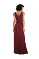 Long Sleeveless Soft Chiffon Burgundy A-Line Bridesmaid Dress Edmonton