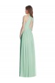 Long Sleeveless Soft Chiffon Mint Green A-Line Semi Formal Evening Dress / Bridesmaid Dress Edmonton