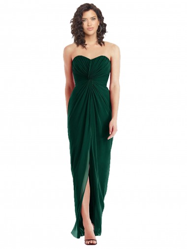 Long Sleeveless Soft Chiffon Ever Green Sweetheart A-Line Bridesmaid Dress Edmonton