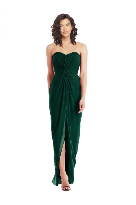 Long Sleeveless Soft Chiffon Ever Green Sweetheart A-Line Bridesmaid Dress Edmonton