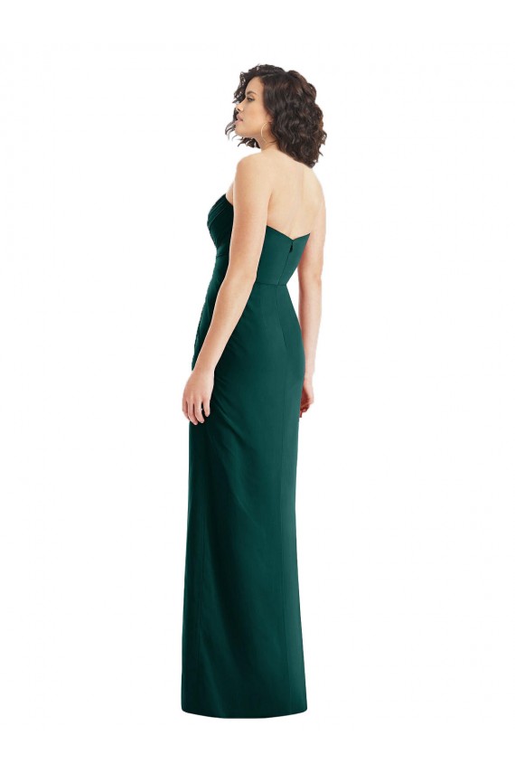 Long Sleeveless Soft Chiffon Ever Green Sweetheart A-Line Bridesmaid Dress Edmonton