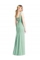 Long Sleeveless Soft Chiffon Mint Green Trumpet Bridesmaid Dress Edmonton