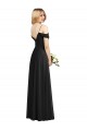 Long Cold Shoulder Soft Chiffon Black A-Line Semi Formal Evening Dress / Bridesmaid Dress Edmonton