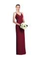 Long Sleeveless Soft Chiffon Burgundy V-Neck A-Line Formal Dress / Bridesmaid Dress Edmonton