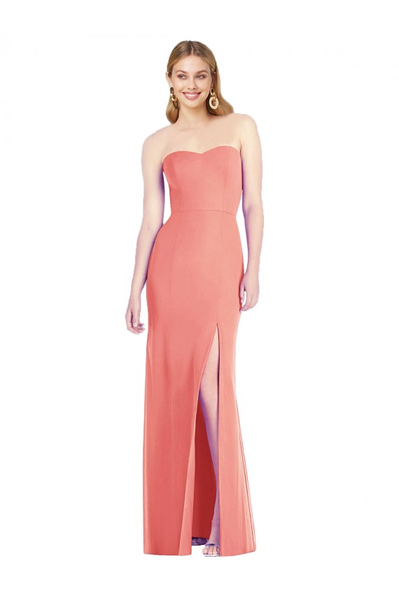 Long Sleeveless Soft Chiffon Desert Rose Trumpet Bridesmaid Dress Edmonton