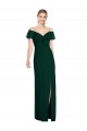 Long Cold Shoulder Soft Chiffon Ever Green Trumpet Semi Formal Evening Dress / Bridesmaid Dress Edmonton