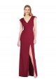 Long Ruffle Sleeves Soft Chiffon Burgundy Mermaid Bridesmaid Dress Edmonton