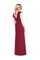 Long Ruffle Sleeves Soft Chiffon Burgundy Mermaid Bridesmaid Dress Edmonton
