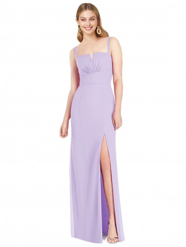 Long Sleeveless Soft Chiffon Lilac Mermaid Bridesmaid Dress Edmonton