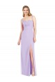 Long Sleeveless Soft Chiffon Lilac Mermaid Bridesmaid Dress Edmonton