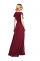 Long Flutter Sleeves Lxue Chiffon Royal Blue A-Line Bridesmaid Dress Edmonton