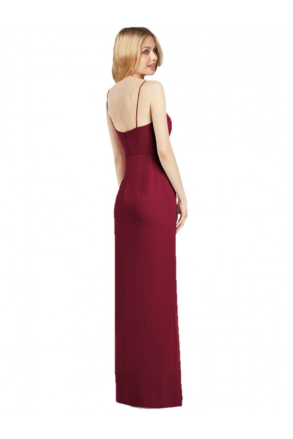 Long Sleeveless Soft Chiffon Coral Trumpet Formal Dress / Bridesmaid Dress Edmonton