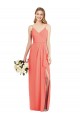 Long Sleeveless Soft Chiffon Coral Trumpet Formal Dress / Bridesmaid Dress Edmonton