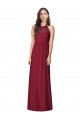 Long Sleeveless Soft Chiffon Burgundy Halter Neck Trumpet Bridesmaid Dress Edmonton