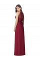 Long Sleeveless Soft Chiffon Burgundy Halter Neck Trumpet Bridesmaid Dress Edmonton