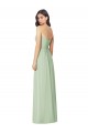 Long Sleeveless Soft Chiffon Sage Trumpet Bridesmaid Dress Edmonton