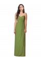 Long Sleeveless Soft Chiffon Olive Green Trumpet Bridesmaid Dress Edmonton