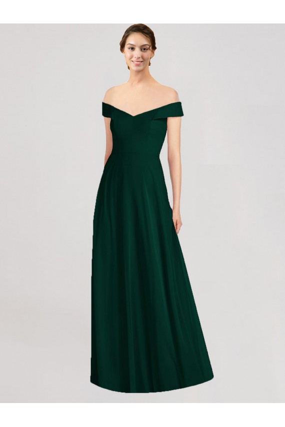 Long Sleeveless Soft Chiffon Ever Green A-Line Formal Dress / Bridesmaid Dress Edmonton