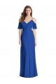 Long Cold Shoulder Soft Chiffon Royal Blue Trumpet Semi Formal Evening Dress / Bridesmaid Dress Edmonton