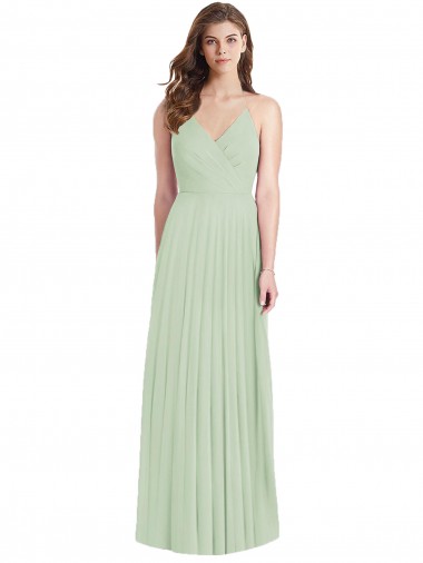 Long Cold Shoulder Soft Chiffon Sage Trumpet Semi Formal Evening Dress / Bridesmaid Dress Edmonton