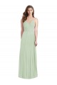 Long Cold Shoulder Soft Chiffon Sage Trumpet Semi Formal Evening Dress / Bridesmaid Dress Edmonton