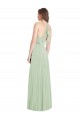Long Cold Shoulder Soft Chiffon Sage Trumpet Semi Formal Evening Dress / Bridesmaid Dress Edmonton