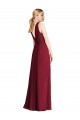 Long Sleeveless Soft Chiffon Royal Blue Halter Neck A-Line Bridesmaid Dress Edmonton