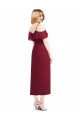 Cocktail Length Cold Shoulder Soft Chiffon Salmon Trumpet High Low Bridesmaid Dress Edmonton