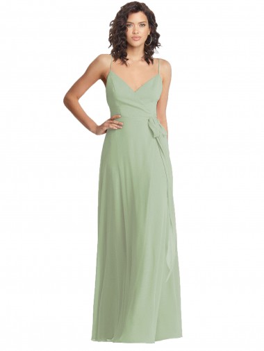 Long Sleeveless Soft Chiffon Smoke Green Trumpet Formal Evening Gown / Bridesmaid Dress Edmonton