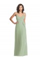 Long Sleeveless Soft Chiffon Smoke Green Trumpet Formal Evening Gown / Bridesmaid Dress Edmonton
