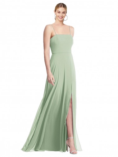Long Sleeveless Soft Chiffon Sage Trumpet Formal Evening Gown / Bridesmaid Dress Edmonton