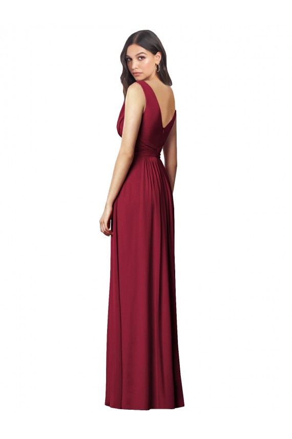 Long Sleeveless Soft Chiffon Royal Blue A-Line Semi Formal Evening Dress / Bridesmaid Dress Edmonton