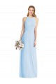 Long Sleeveless Soft Chiffon Light Sky Blue Trumpet Semi Formal Evening Dress / Bridesmaid Dress Edmonton