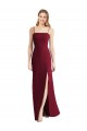 Long Sleeveless Soft Chiffon Burgundy Spaghetti Straps Trumpet Bridesmaid Dress Edmonton