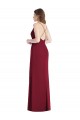 Long Sleeveless Soft Chiffon Hunter Mermaid Bridesmaid Dress Edmonton