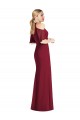Long Cold Shoulder Soft Chiffon Sage Mermaid Semi Formal Evening Dress / Bridesmaid Dress Edmonton