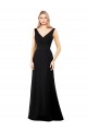 Long Sleeveless Soft Chiffon Black V-Neck A-Line Prom Dress / Bridesmaid Dress Edmonton