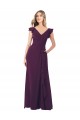 Long Cap Sleeves Soft Chiffon Grape A-Line Formal Dress / Bridesmaid Dress Edmonton