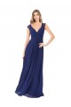 Long Cap Sleeves Soft Chiffon Sapphire A-Line Bridesmaid Dress Edmonton