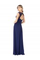 Long Cap Sleeves Soft Chiffon Sapphire A-Line Bridesmaid Dress Edmonton
