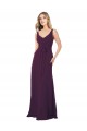 Long Floor Length Sleeveless Chiffon Grape A-Line Bridesmaid Dress Edmonton