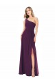 Long Sleeveless Soft Chiffon Grape One Shoulder A-Line Formal Dress / Bridesmaid Dress Edmonton