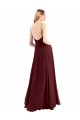 Long Floor Length Sleeveless Chiffon Burgundy Gold A-Line Bridesmaid Dress Edmonton