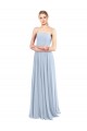 Long Sleeveless Soft Chiffon Light Sky Blue A-Line Bridesmaid Dress Edmonton