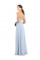 Long Sleeveless Soft Chiffon Light Sky Blue Strapless A-Line Bridesmaid Dress Edmonton