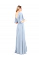 Long Flutter Sleeves Chiffon Light Sky Blue A-Line Bridesmaid Dress / Evening Dress Edmonton