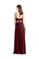 Long Sleeveless Chiffon Burgundy Gold A-Line Bridesmaid Dress / Evening Dress Edmonton