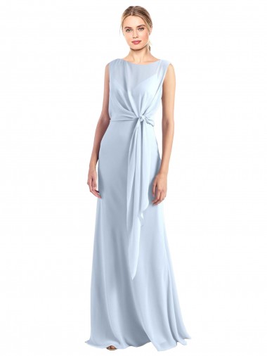 Long Sleeveless Chiffon Light Sky Blue V-Neck A-Line Bridesmaid Dress / Evening Gowns Edmonton