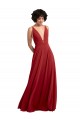 Long Sleeveless Lxue Chiffon Red A-Line Bridesmaid Dress Edmonton